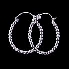 Серебряные серьги-кольца (3.5см) 121903 от ювелирного магазина Оникс