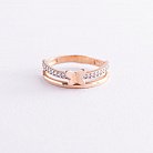 Золотое кольцо с бабочкой (фианиты) к05210 от ювелирного магазина Оникс