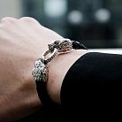 Кожаный браслет "Wolf" с серебряными вставками t21-10 от ювелирного магазина Оникс - 2