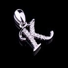 Серебряная подвеска буква "К" (фианиты) 131991 K от ювелирного магазина Оникс