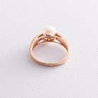 Золотое кольцо (жемчуг и фианиты) к05282 от ювелирного магазина Оникс - 5