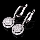 Срібні сережки з фіанітами (родій) 121322 от ювелирного магазина Оникс