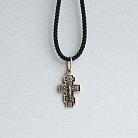 Православный крест "Распятие. Спаси и сохрани" (чернение) п01848 от ювелирного магазина Оникс - 4