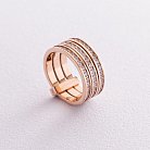 Тройное кольцо из красного золота с фианитами к02642 от ювелирного магазина Оникс