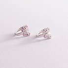 Детские серебряные серьги "Бабочки" (эмаль) 123089 от ювелирного магазина Оникс - 1