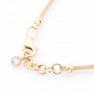 Золотой браслет "Сердечко с ключиком" (фианит) б04010 от ювелирного магазина Оникс - 2