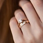 Золотое помолвочное кольцо с фианитами к03362 от ювелирного магазина Оникс - 3