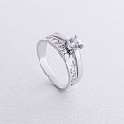 Помолвочное кольцо "Я кохаю тебе" с фианитом (белое золото) к07964 от ювелирного магазина Оникс