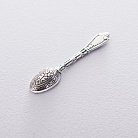 Серебряная сувенирная ложка с узором (чернение) 23481 от ювелирного магазина Оникс - 4