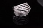 Срібний перстень з фіанітами (родій) 111112 от ювелирного магазина Оникс - 4