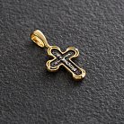 Серебряный крест "Распятие" с позолотой 132349 от ювелирного магазина Оникс - 1