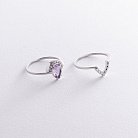 Двойное серебряное кольцо с аметистом и фианитами GS-01-004-6310 от ювелирного магазина Оникс - 3