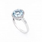Помолвочное серебряное кольцо (голубой топаз, фианиты) 111692 от ювелирного магазина Оникс