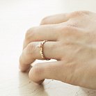 Золотое кольцо с сердечками (фианиты) к05849 от ювелирного магазина Оникс - 4
