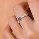 Золотое кольцо с бриллиантами и сапфиром кб0549sm от ювелирного магазина Оникс - 4