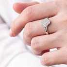 Серебряное кольцо "Клевер" (фианиты) 112600 от ювелирного магазина Оникс - 1