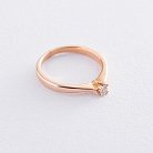 Помолвочное кольцо в красном золоте (куб. цирконий Swarovski) к06239 от ювелирного магазина Оникс - 2