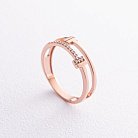 Золотое кольцо с фианитами к07068 от ювелирного магазина Оникс - 3