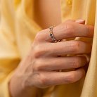 Золотое кольцо с дорожкой разноцветных натуральных камней к07582 от ювелирного магазина Оникс - 9