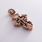 Мужской православный крест "Распятие. Спаси и Сохрани" из эбенового дерева и золота 1003 от ювелирного магазина Оникс - 3