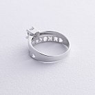 Помолвочное кольцо "Я кохаю тебе" с фианитом (белое золото) к07964 от ювелирного магазина Оникс - 3