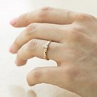 Золотое кольцо с сердечками (фианиты) к05849 от ювелирного магазина Оникс - 3