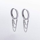 Срібні сережки - кільця з ланцюжками 902-01450 от ювелирного магазина Оникс