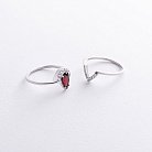 Двойное серебряное кольцо с пиропом и фианитами GS-01-004-4110 от ювелирного магазина Оникс - 2