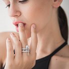 Срібний перстень "Булавка" з фіанітами 111790 от ювелирного магазина Оникс