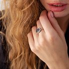 Золотое кольцо с бриллиантами и сапфирами к1597 от ювелирного магазина Оникс - 7