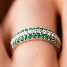 Золотое кольцо с изумрудами и бриллиантами кб0210cha от ювелирного магазина Оникс - 3