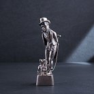 Серебряная фигура ручной работы "Франт с собачкой" сер00010 от ювелирного магазина Оникс