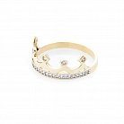 Золотое кольцо "Корона" (фианиты) к05492 от ювелирного магазина Оникс - 1