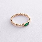 Золотое кольцо "Аннабель" с зеленым фианитом к07183 от ювелирного магазина Оникс - 9