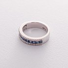 Золотое кольцо с синими сапфирами и бриллиантами кб0176gl от ювелирного магазина Оникс - 3