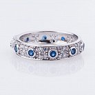 Серебряное кольцо с синими фианитами 111927 от ювелирного магазина Оникс - 2