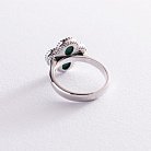 Серебряное кольцо "Клевер" с малахитом 111681 от ювелирного магазина Оникс - 4