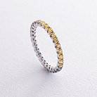 Золота каблучка з доріжкою каменів (сині та жовті діаманти) кб0507di от ювелирного магазина Оникс - 2