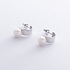 Срібні сережки - пусети "Дарла" з перлами 7071 от ювелирного магазина Оникс - 6